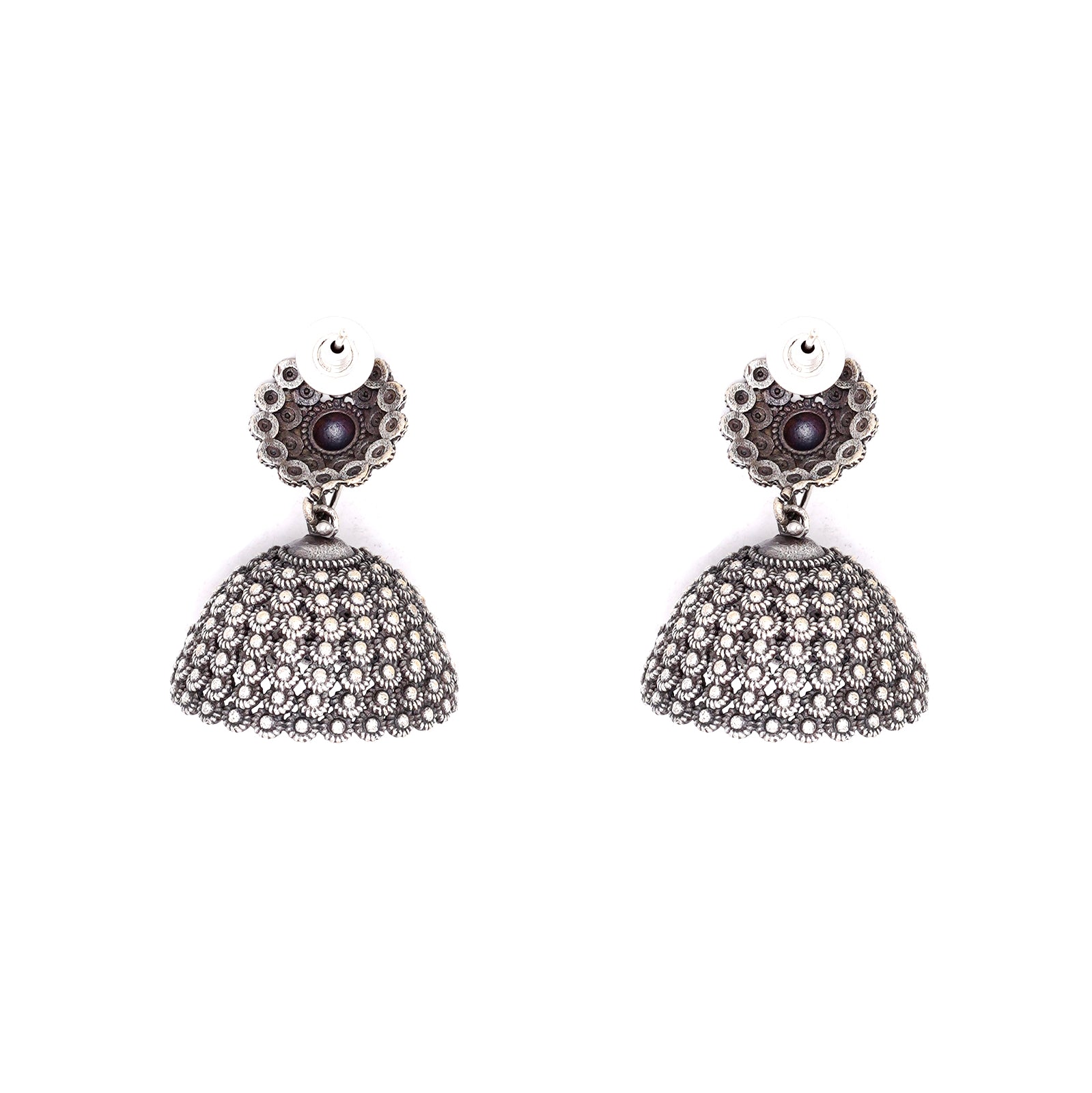 Buy Teejh Metallic Antique Silver Jhumki For Women Online
